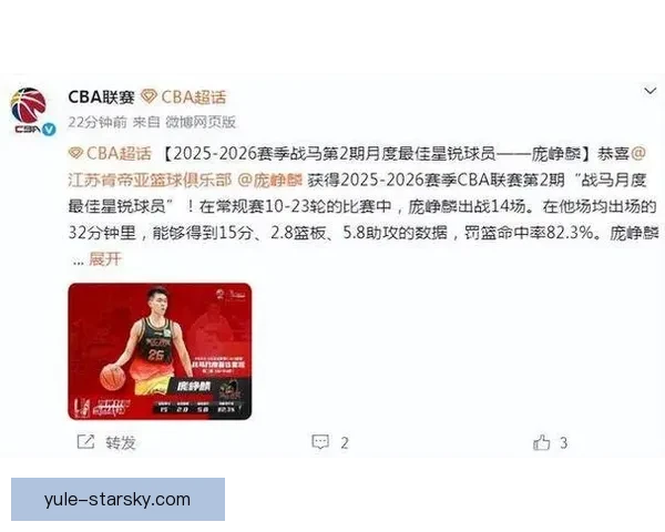 官宣庞峥麟再夺月最佳全明星首发